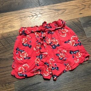 Girls Justice floral tie front shorts